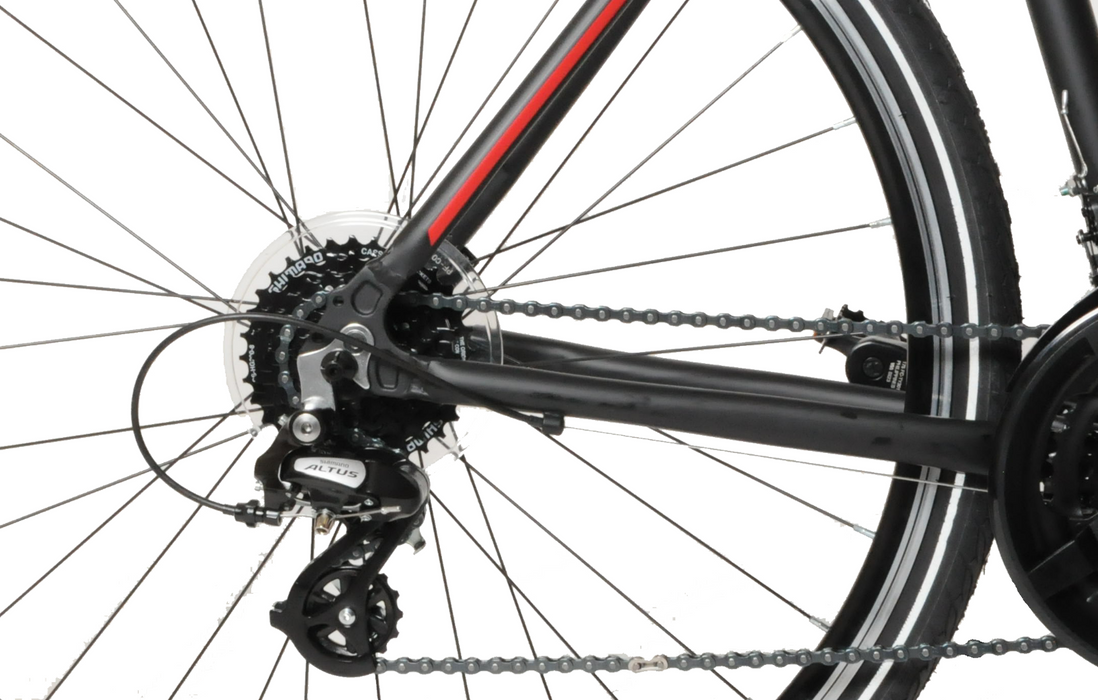 Ammaco Pathway X2 Mens Hybrid Bike 700c Wheel 21" Alloy Black 24 Speed Bicycle