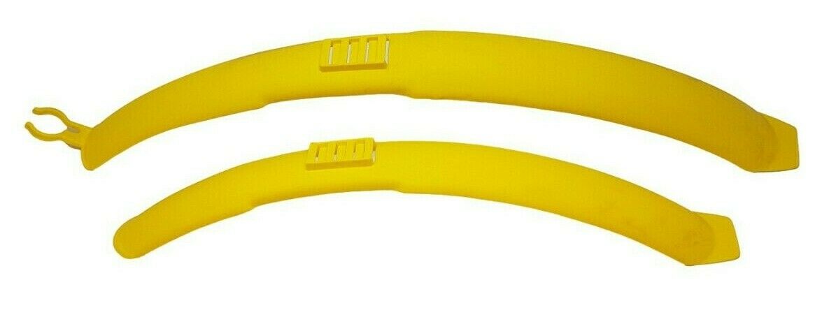 26" WHEEL CLIP ON BIKE MUDGUARDS, WHITE / BLUE OR YELLOW, ADULT BIKE, PLASTIC