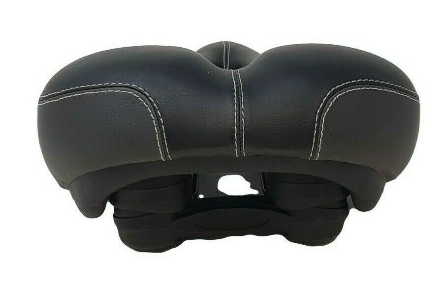 Unisex Wide Adult Black Mountain Bike Padded Saddles 28cm x 22cm Fits Any Bikes