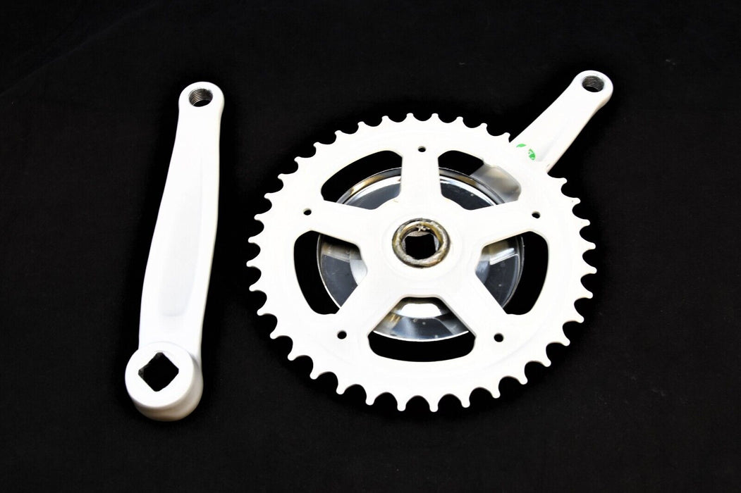 38 Teeth 170mm 1/8 3/32” Cotterless Chainwheel & Crank Set White For Nexus Etc