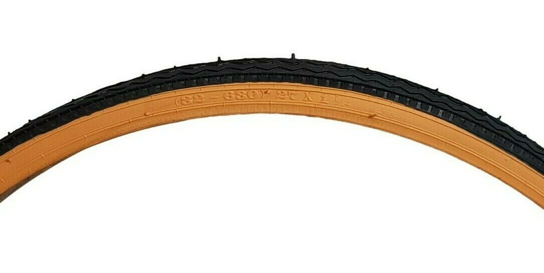 27 x 1 1/4 (32 - 630) Racing Zig Zag Semi Slick Amberwall Road Bike Tyre Or Tube