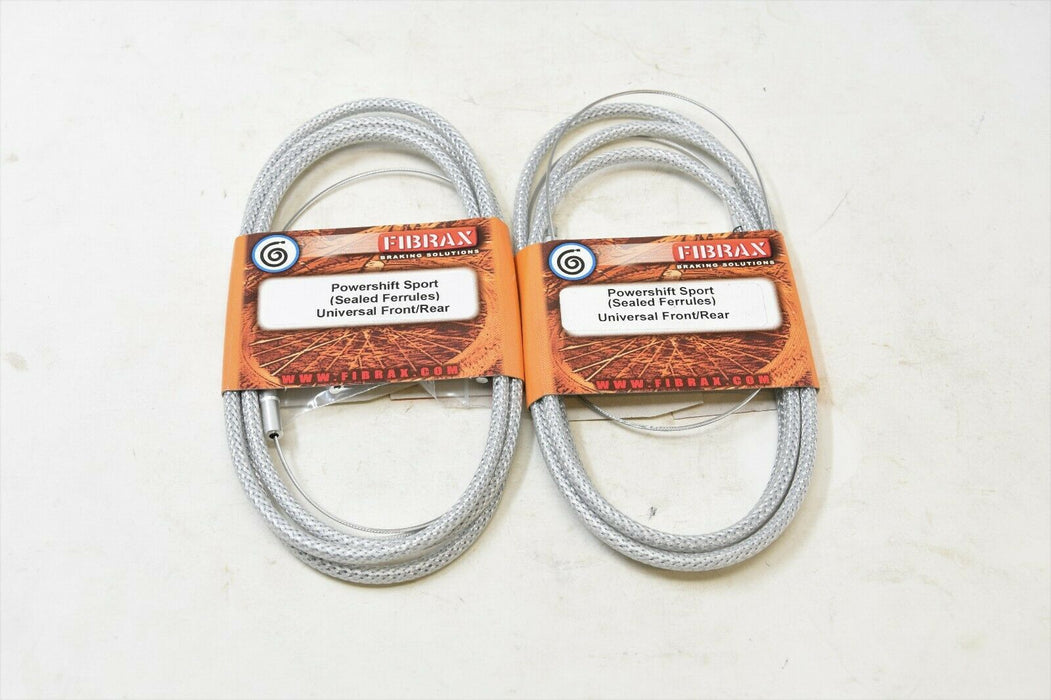 PAIR (2) FIBRAX POWERSHIFT BIKE GEAR CABLE SILVER & STAINLESS INNER WIRE CABLES