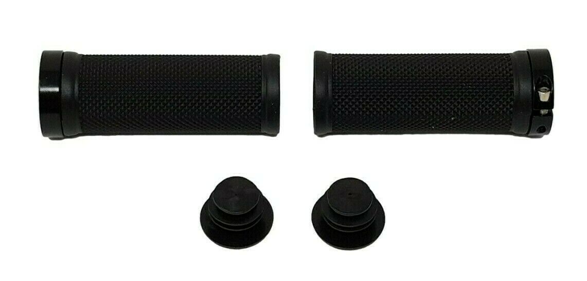 PAIR OF 90MM LOCK ON BIKE HANDLEBAR GRIPS BLACK FOR BIKES WITH GRIP SHIFT, REVO