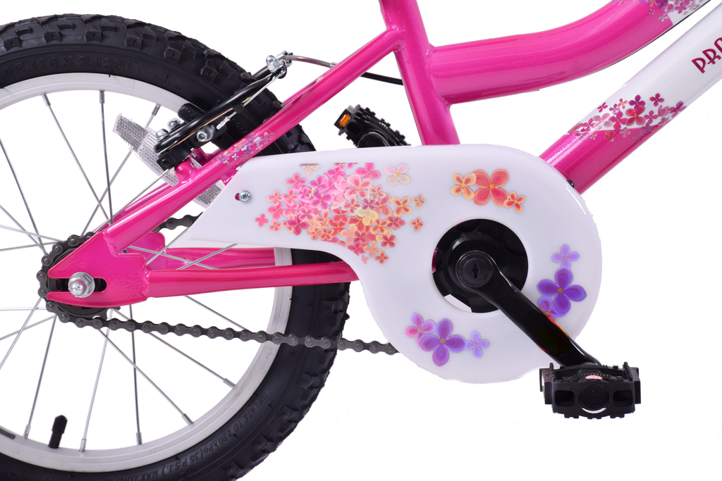 Professional Sparkle 16" Wheel Kids Single Speed Mountain Bike White Pink Age 5+