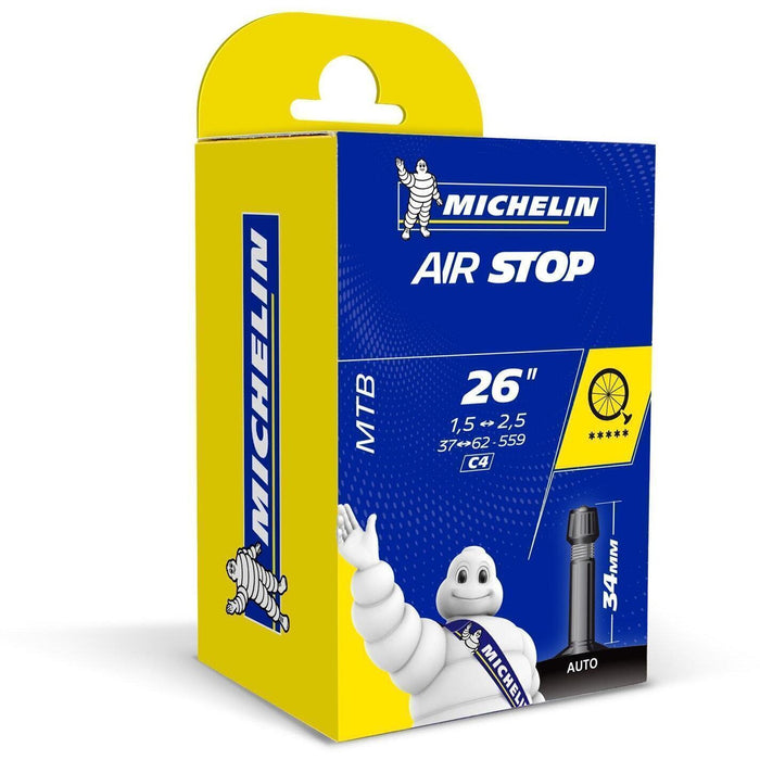 Michelin Air Stop 26" x 1.5-2.5" Lightweight Innertube- Presta Or Schrader Valve