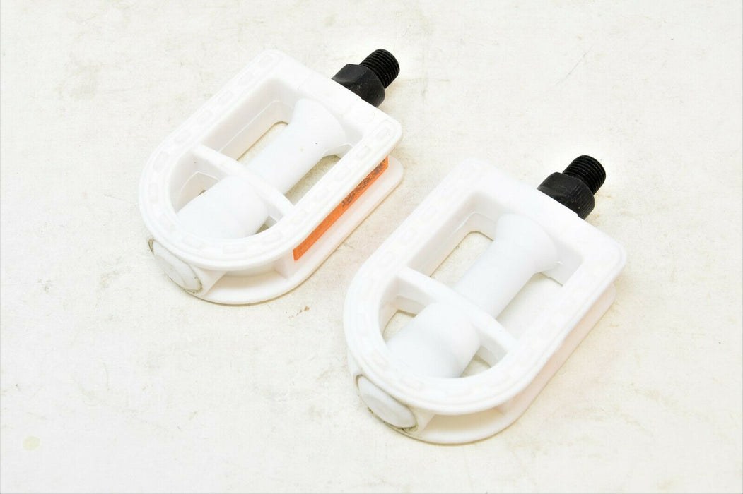 White Children's Bike Pedals Junior 1/2" For One Piece Cranks 12" 14" Kids Bikes