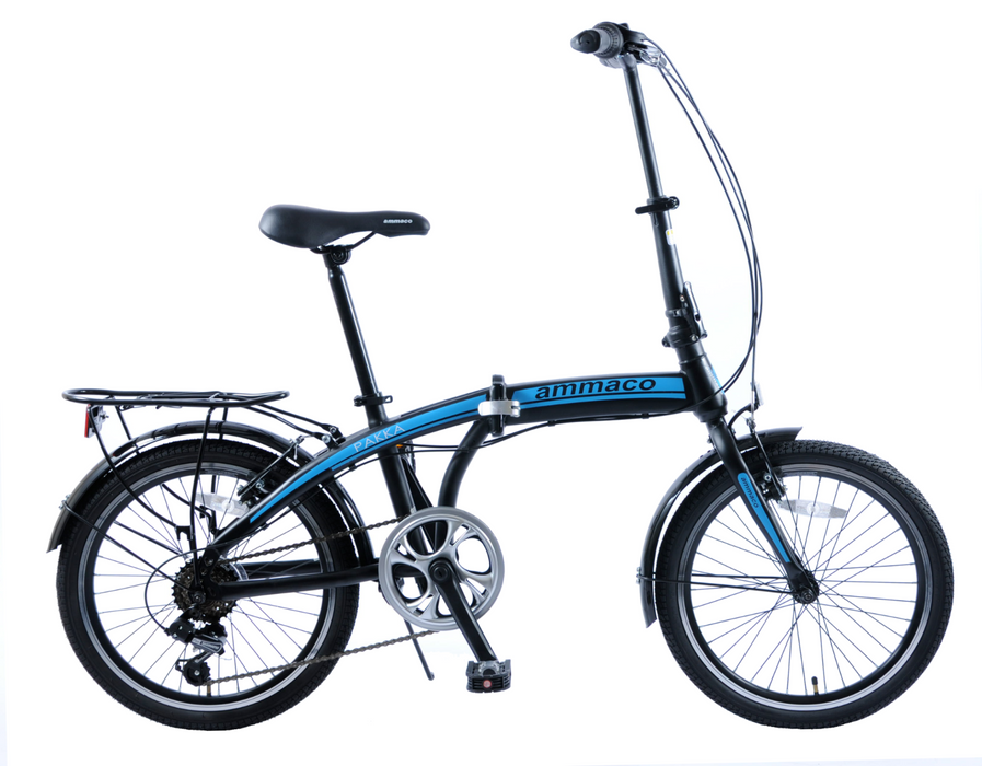 Ammaco Folding Bike Pakka Metro 20" Wheel Commuter Bike Black