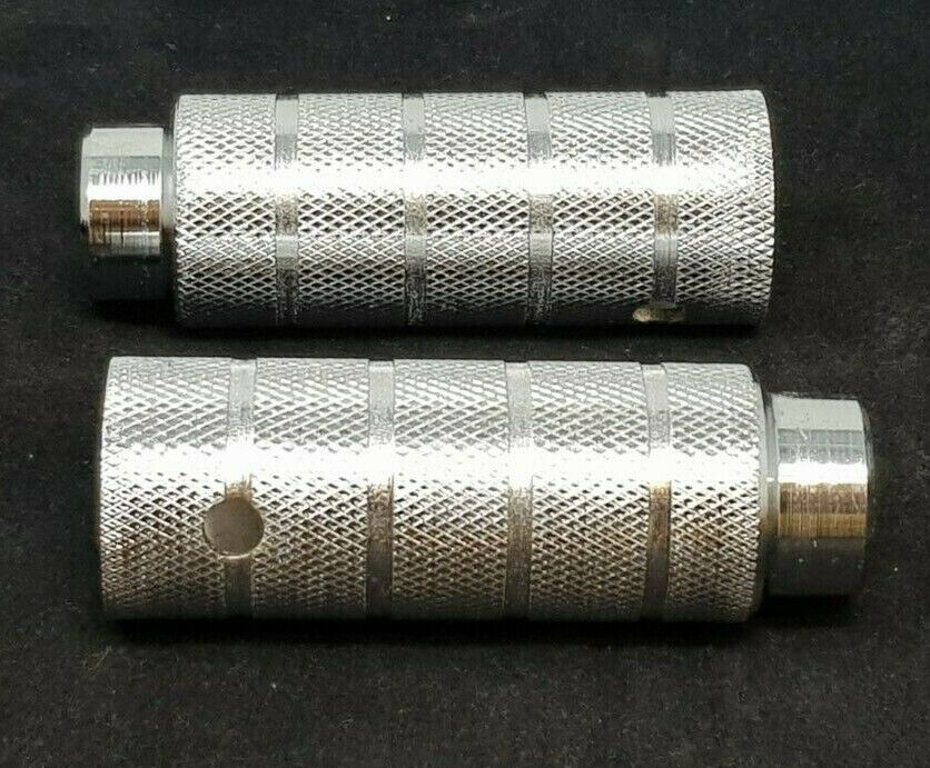 PAIR OF THREADED 14MM CHROME STEEL STUNT PEGS BMX TRICK NUTS