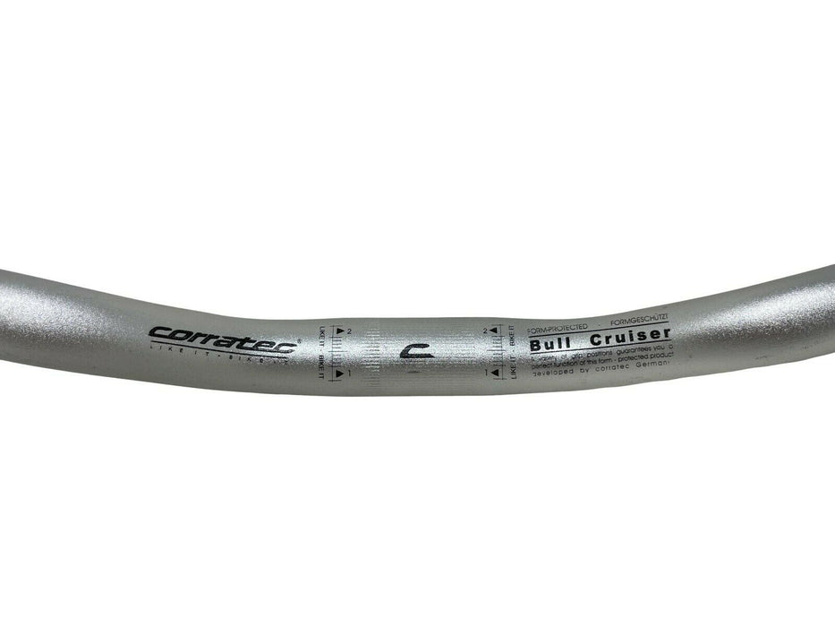 CORRATEC 585MM ALUMINUM SILVER BULL CRUISER STYLE 25.4MM CLAMP HANDLEBAR