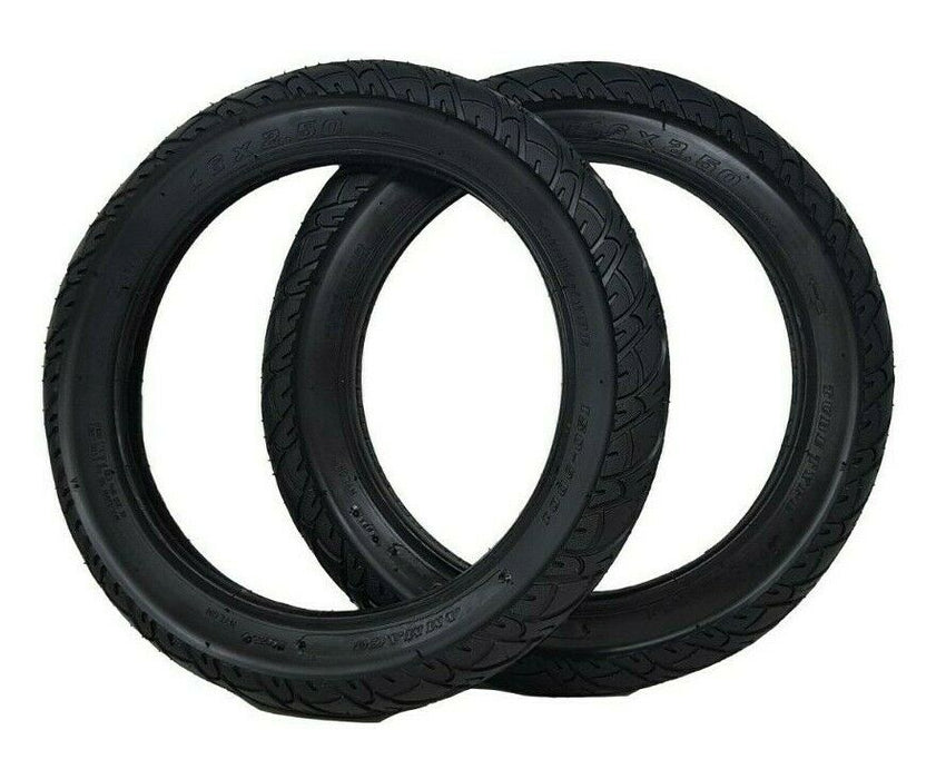 16 x 2.50 (64 - 305) Heavy Duty Electric Bike Black Scooter Tyres Max Load 85KG