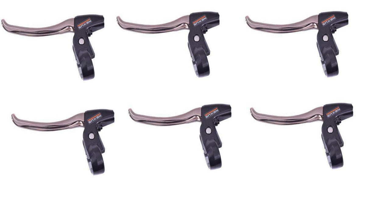 SIX (6) X SHIMANO NEXUS BL-IM40 LEFT HAND BIKE BRAKE ALLOY LEVERS SILVER/BLACK