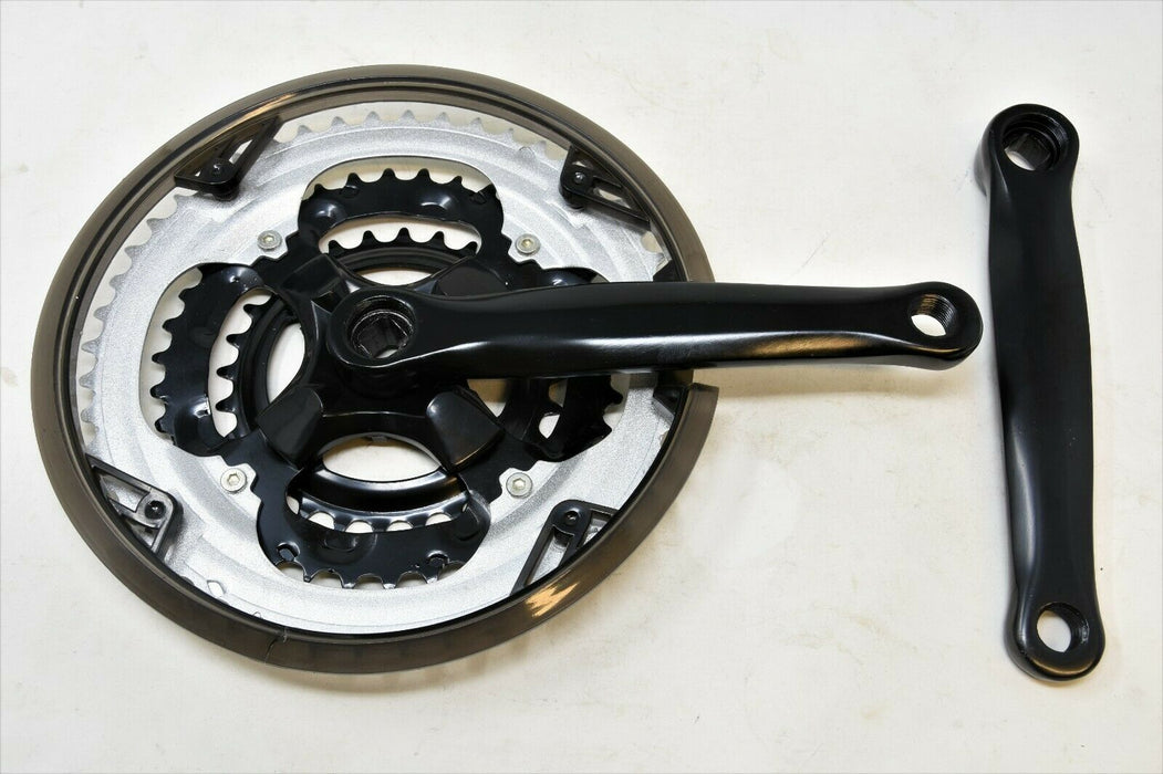 28/38/48 TRIPLE MTB STEEL CHAINWHEEL SET CRANK 170mm SHIMANO COMPATIBLE BLACK