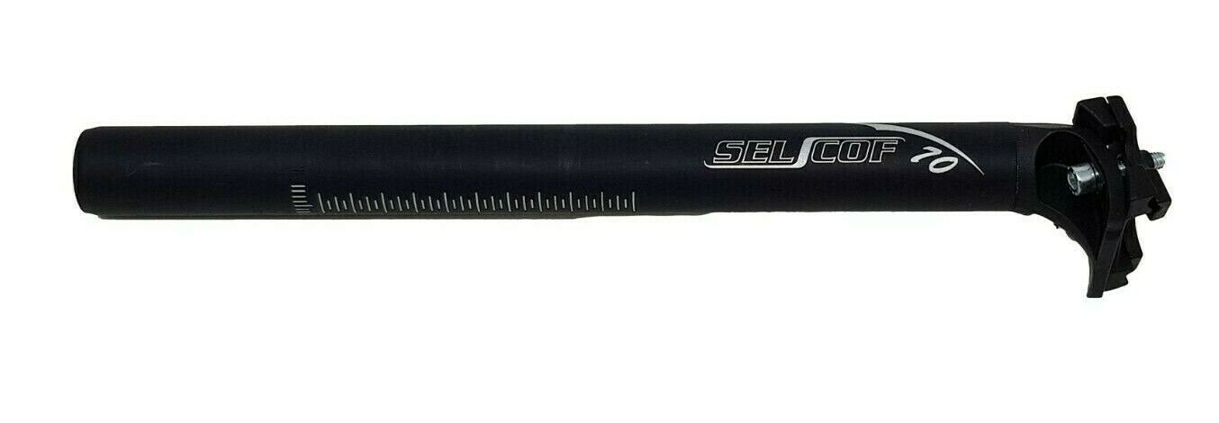 SELCOF 70 29.4MM HI-END SEAT POST 300MM DOUBLE BOLT MICRO ADJUST FORGED TOP BLK