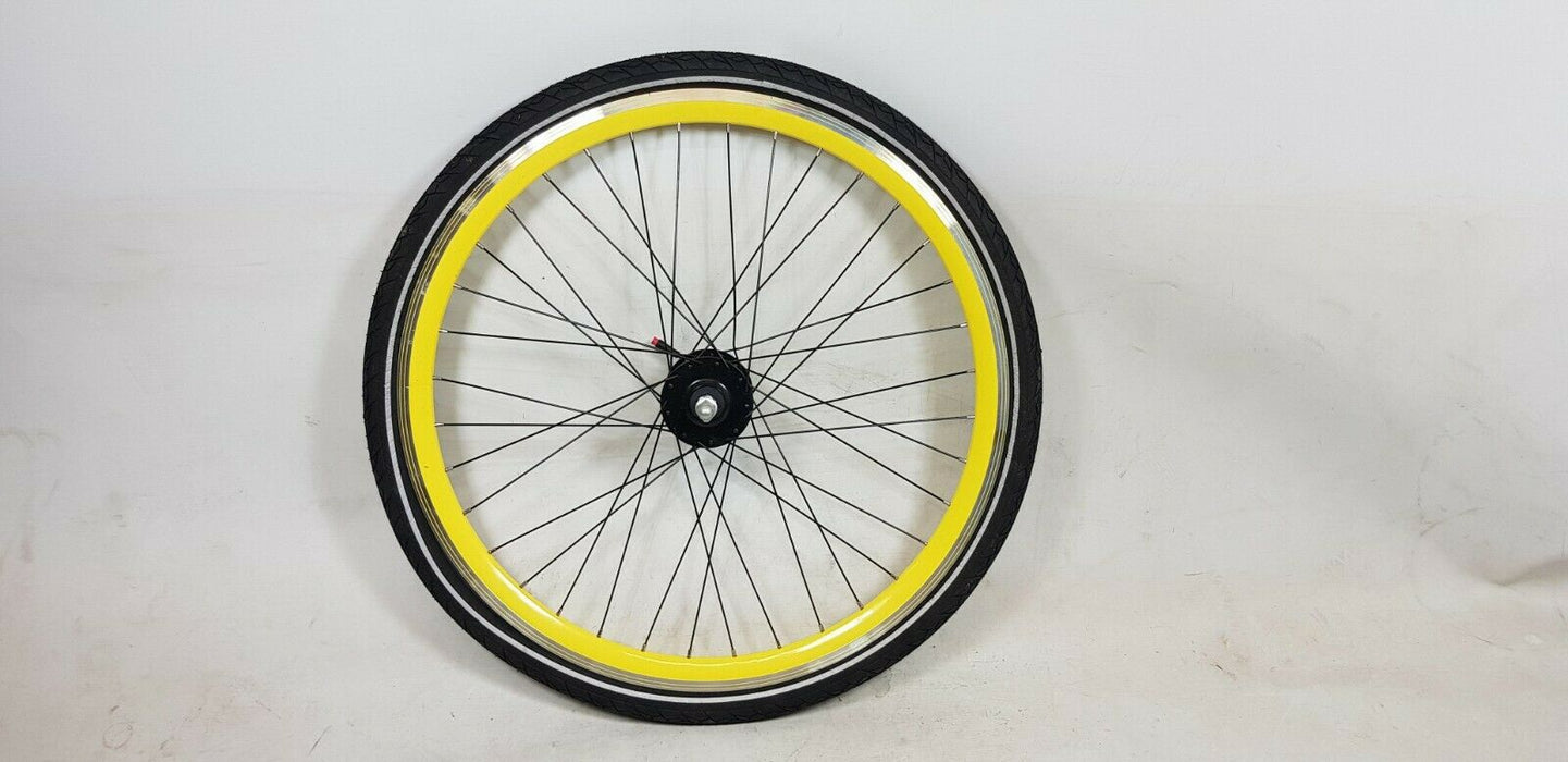 Pair 26" Sturmey Archer RX-RD3 Bike Wheels Front Generator Hub Wheel Solid Tyres