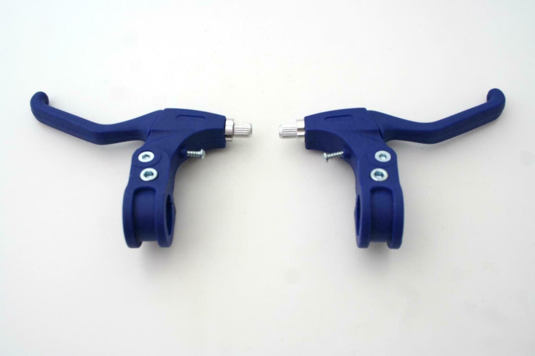 Pair 22.2mm Blue Ergonomic V-Brake Levers For Kids Bike / Bicycle