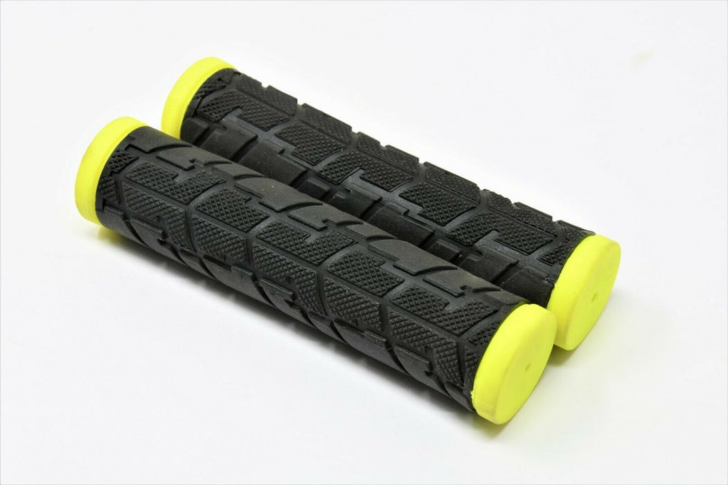 VELO BIKE HANDLEBAR BETTER GRIP DUAL DENSITY GRIPS BLACK & YELLOW 125MM VL-207D