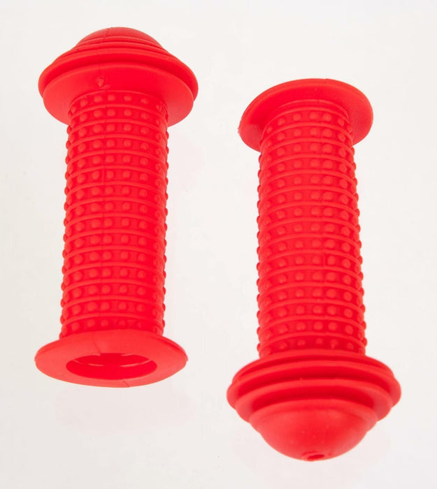 Red 90mm Bicycle Mushroom Style Knobbly Kid's Bike Handlebar Grips