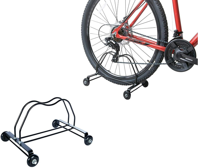 Ammaco 4 Wheel Heavy Duty Rolling Bike Bicycle Floor Display Stand Rack Storage