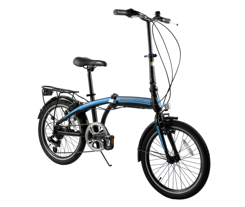 Ammaco Folding Bike Pakka Metro 20" Wheel Commuter Bike Black