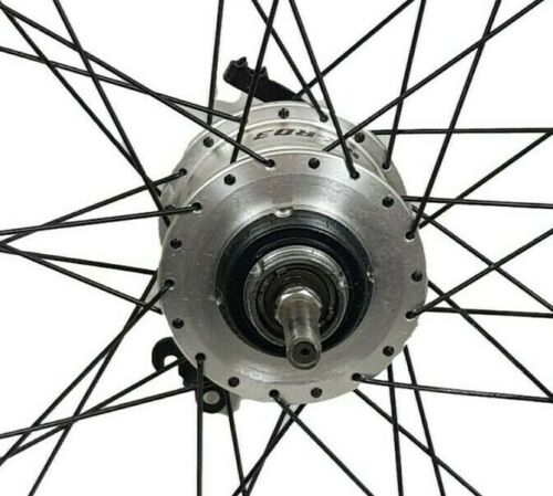 Pair 26" Sturmey Archer RX-RD3 Bike Wheels Front Generator Hub Wheel Solid Tyres