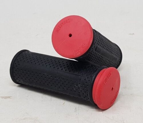 Herrmans 90mm Bike Handlebar Grips Black & Red For Bikes With Gripshift Revo