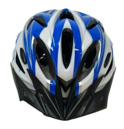 Adult Prolinx In Mould Bicycle Helmet 57 - 63cm Blue & White, Visor & Air Vents