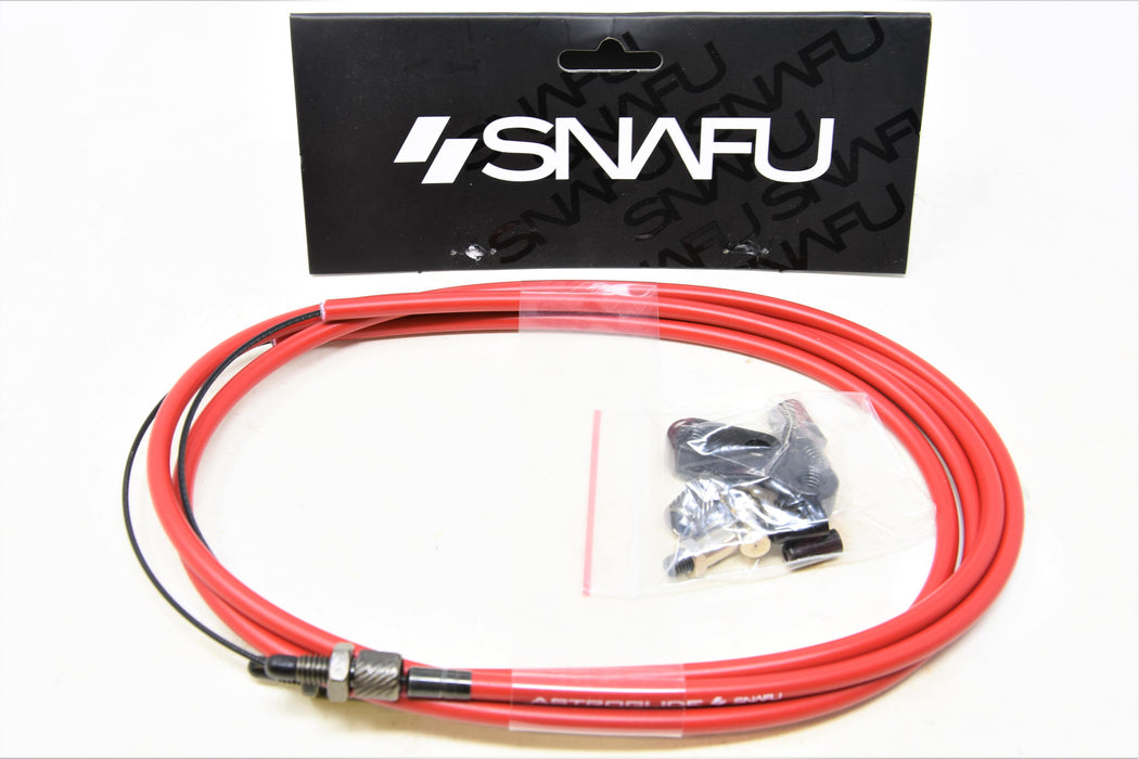 SNAFU ASTROGLIDE DUAL TWIN LOWER GYRO ROTOR CABLE BMX FREESTYLER U-BRAKE RED