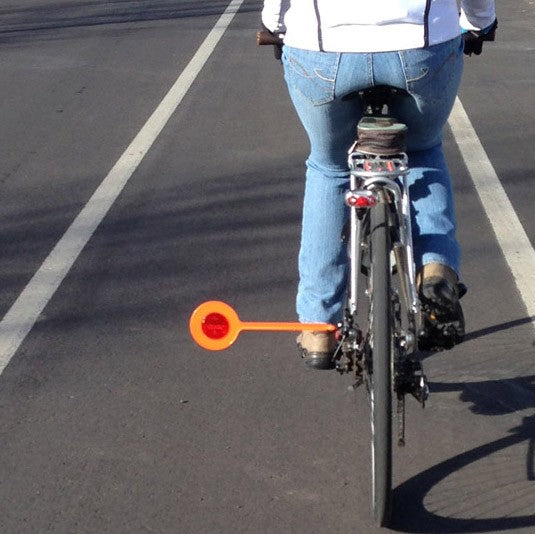 HERRMANS SAFETY WING,FOLDING LOLLIPOP BIKE SAFETY FLAG,CARS GO WIDER AROUND YOU