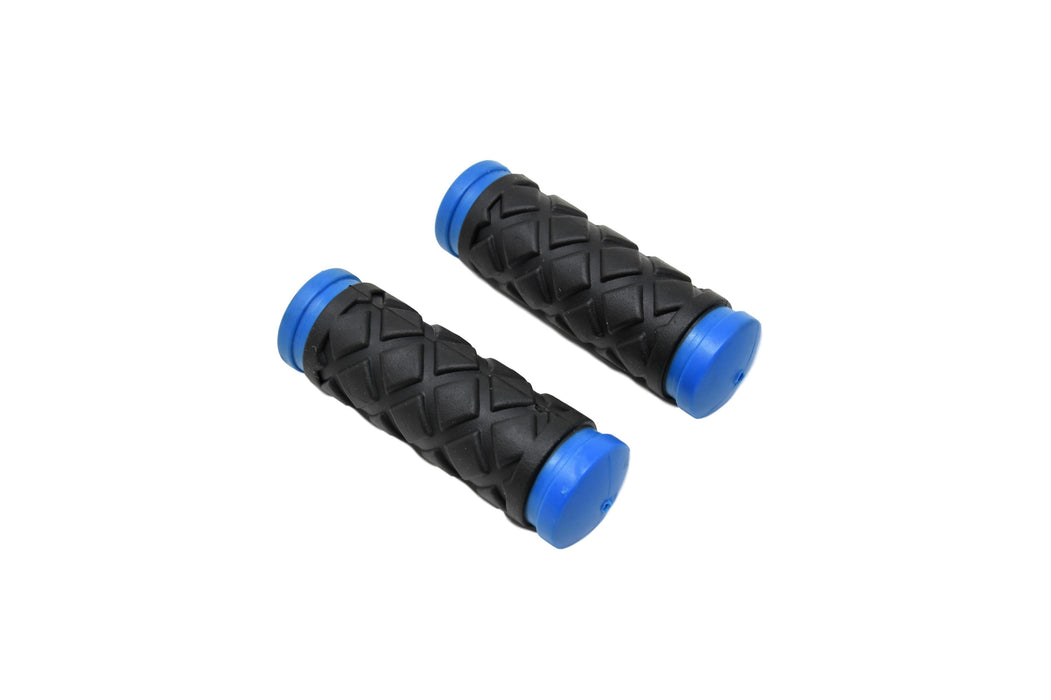 Pair 90mm Raleigh Strika Kiddies Bike, Childrens Cycle Handlebar Grips Blue & Black