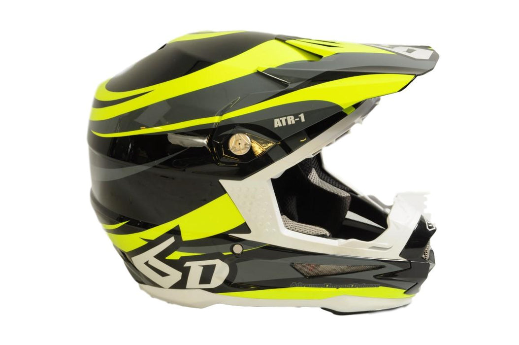 6D ATR-1 Flo Moto-X - Motocross Helmet - XL – Black - Neon Yellow