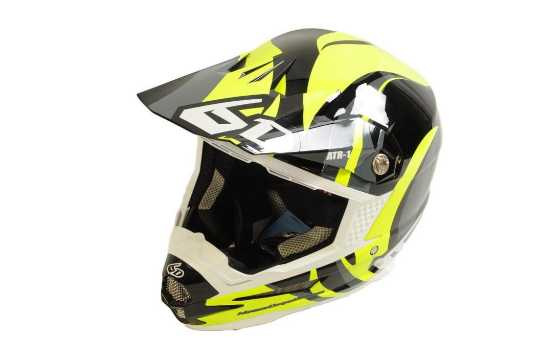 6D ATR-1 Flo Moto-X - Motocross Helmet - XL – Black - Neon Yellow